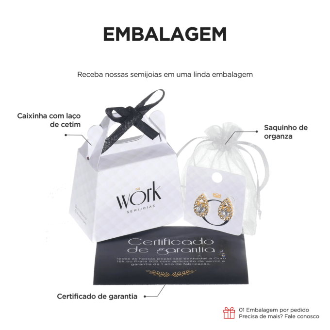 Brinco Coração Zirconia Rosa Banhado a Prata 925