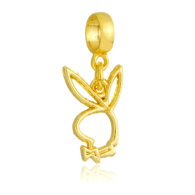 Berloque Coelho Playboy Banhado a Ouro 18k
