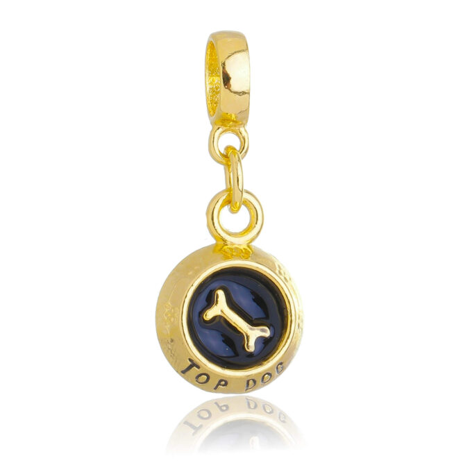 Berloque Comedouro Cachorro Banhado a Ouro 18k