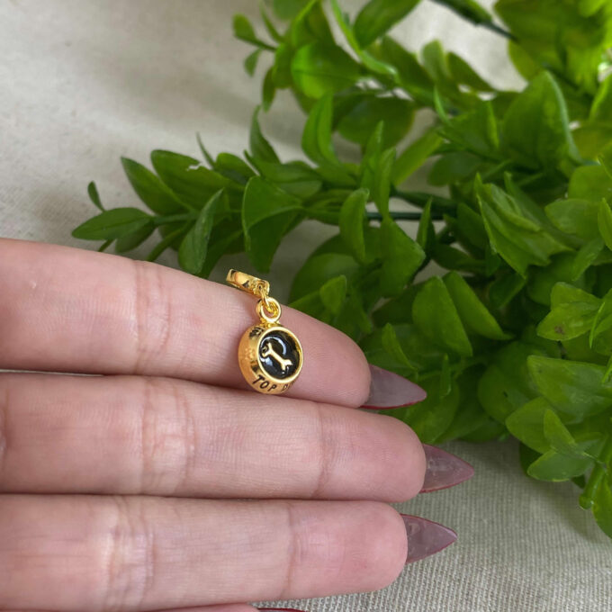 Berloque Comedouro Cachorro Banhado a Ouro 18k