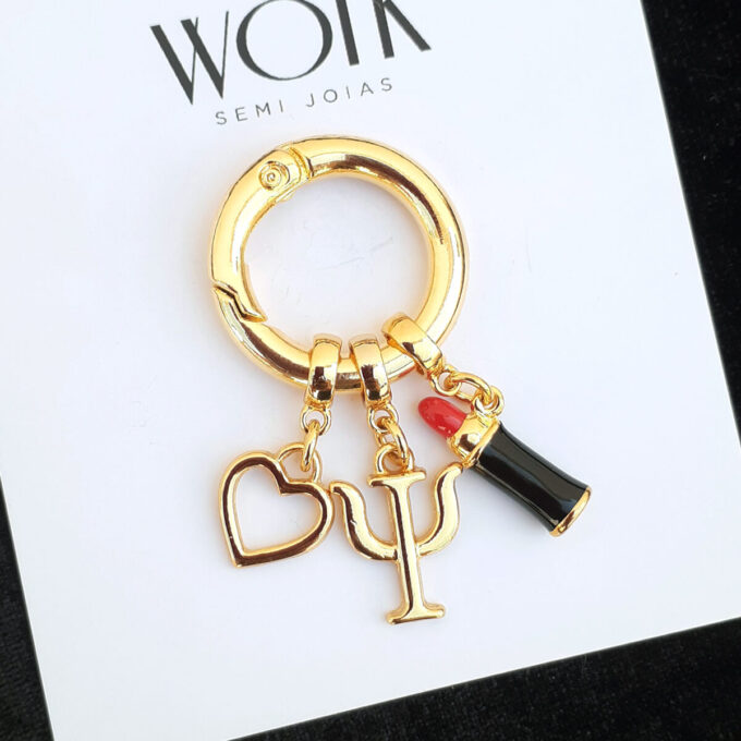 Chaveiro Para Berloque Banhado a Ouro 18k