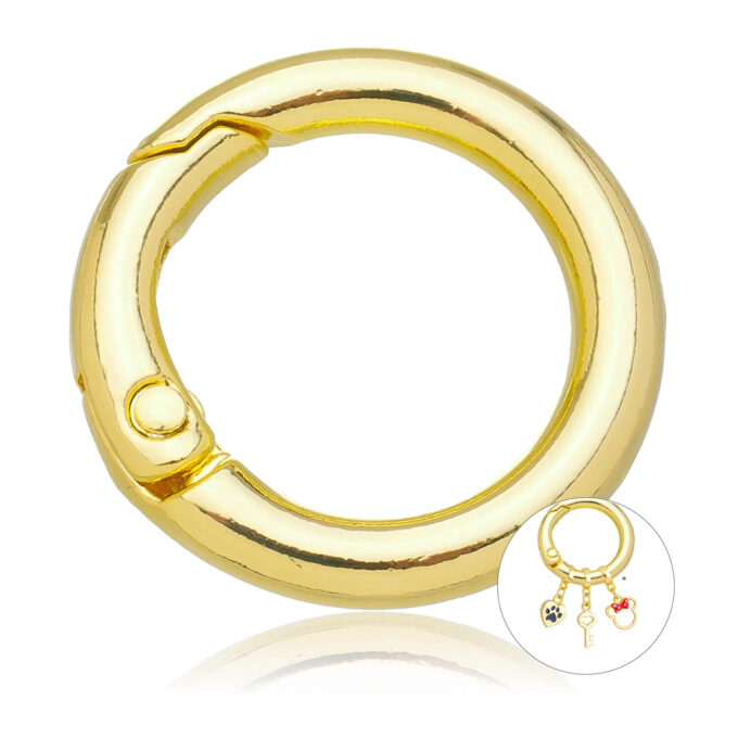 Chaveiro Para Berloque Banhado a Ouro 18k