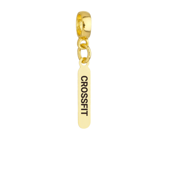 Berloque Plaquinha Crossfit Banhado a Ouro 18k