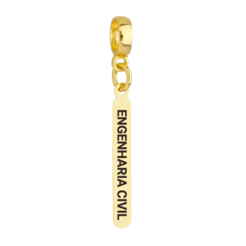 Berloque Plaquinha Engenharia civil Banhado a Ouro 18k