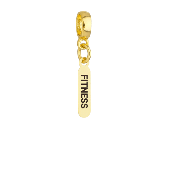 Berloque Plaquinha Fitness Banhado a Ouro 18k