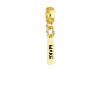 Berloque Plaquinha Make Banhado a Ouro 18k