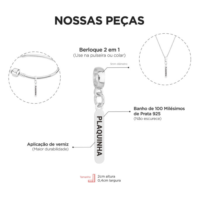 Berloque Plaquinha Necropsia Banhado a Ouro 18k