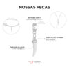 Berloque Dente de Sabre Banhado a Prata 925