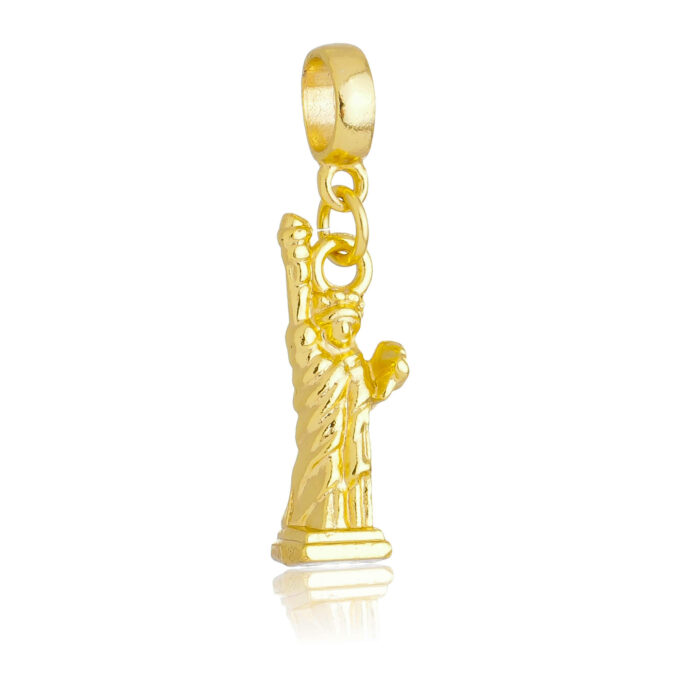 Berloque Estatua da Liberdade Banhado a Ouro 18k