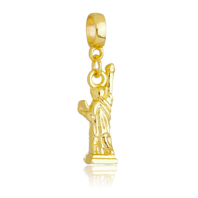 Berloque Estatua da Liberdade Banhado a Ouro 18k