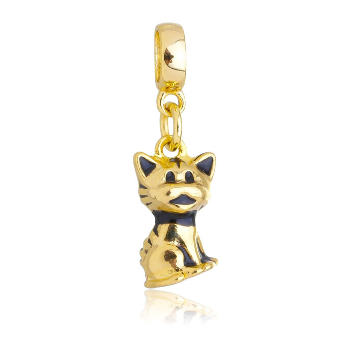 Berloque Gato Banhado a Ouro 18k