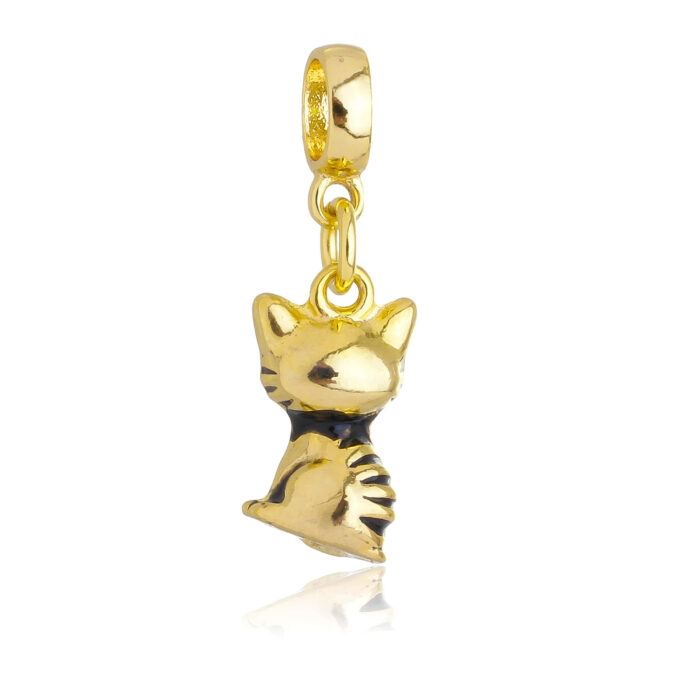 Berloque Gato Banhado a Ouro 18k