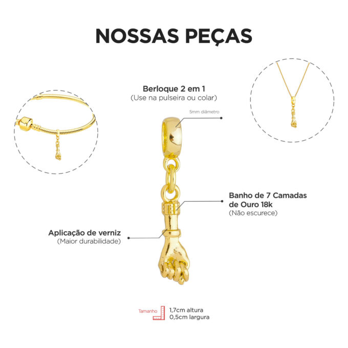 Berloque Figa Banhado a Ouro 18k