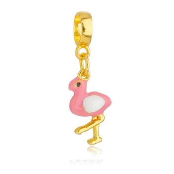 Berloque Flamingo Banhado a Ouro 18k
