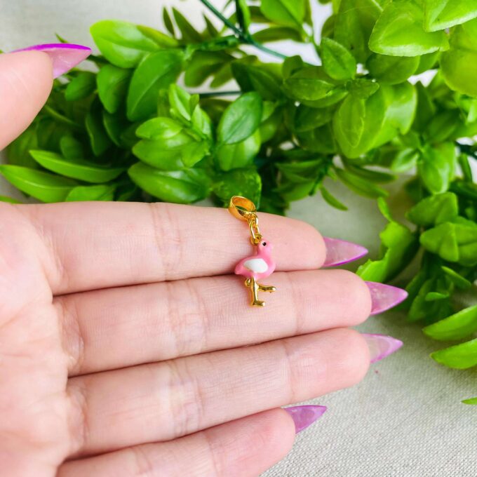 Berloque Flamingo Banhado a Ouro 18k