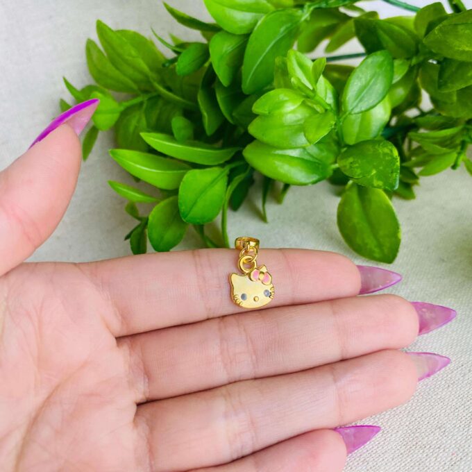 Berloque Hello Kitty Banhado a Ouro 18k