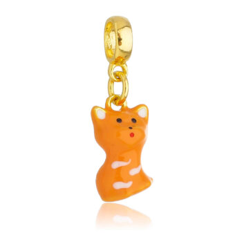 Berloque Gato Laranja Banhado a Ouro 18k