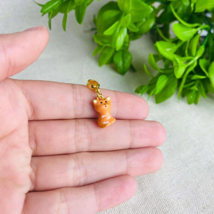Berloque Gato Laranja Banhado a Ouro 18k