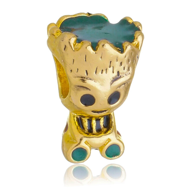 Berloque Baby Groot Separador Banhado a Ouro 18k