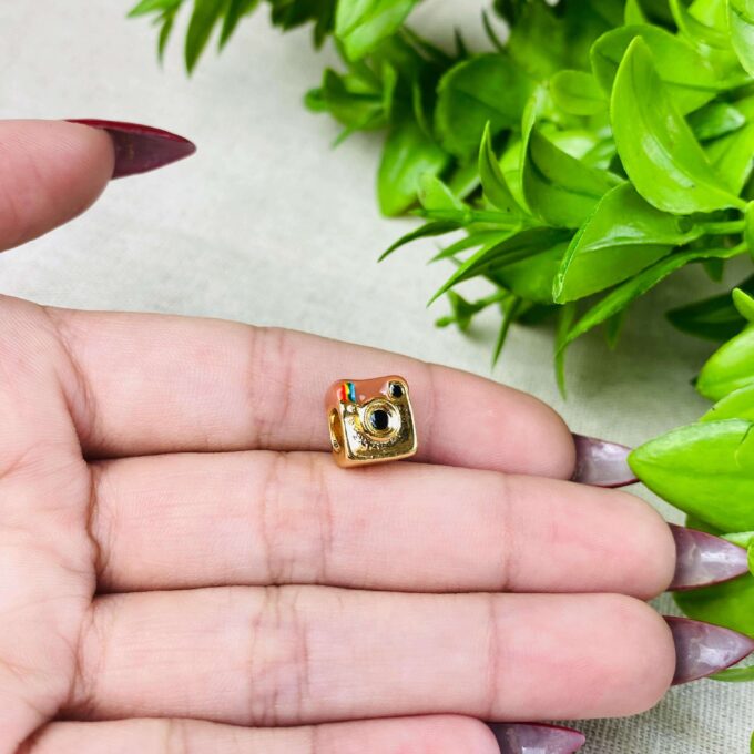 Berloque Instagram Separador Banhado a Ouro 18k