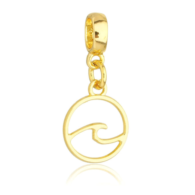 Berloque Onda do Mar Banhado a Ouro 18k