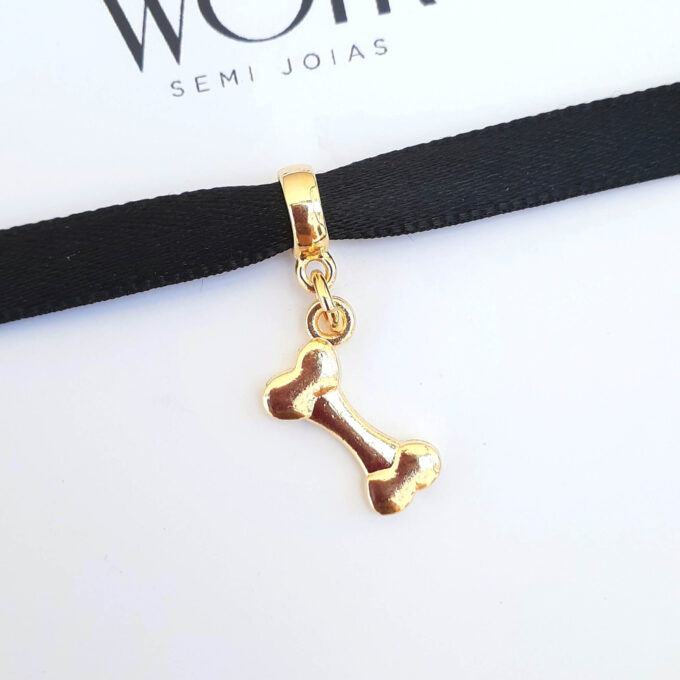 Berloque Osso de Cachorro Banhado a Ouro 18k