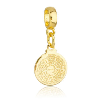 Berloque Oração Pai Nosso Banhado a Ouro 18k
