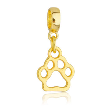 Berloque Pata de Cachorro Banhado a Ouro 18k