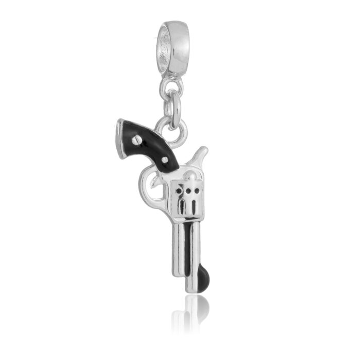 Berloque Revolver Banhado a Prata 925
