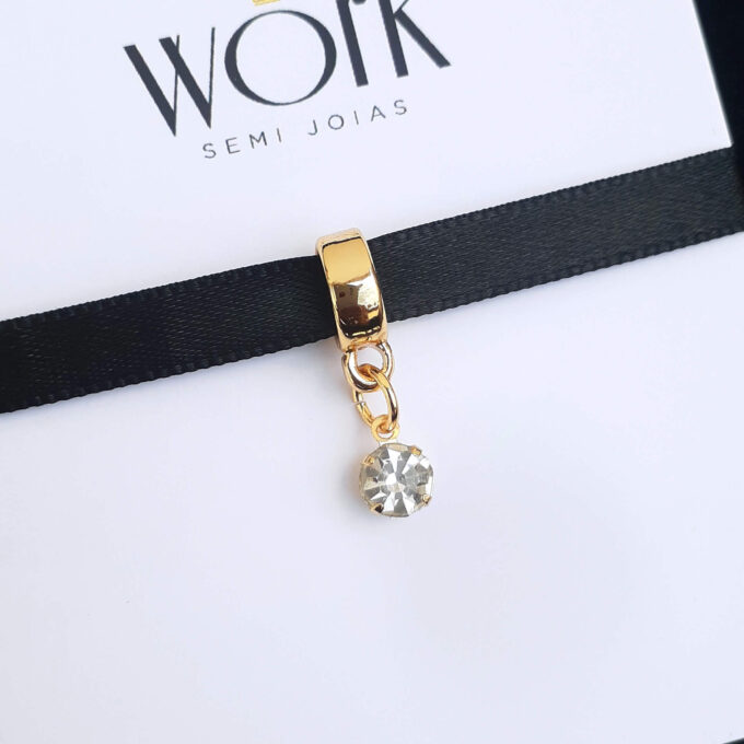 Berloque Ponto de Luz Banhado a Ouro 18k