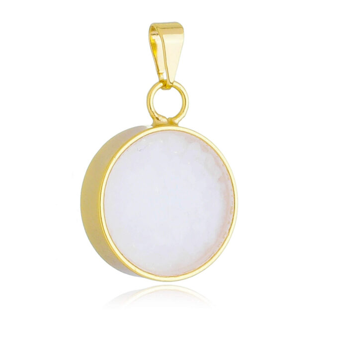 Pingente Sal Grosso Para Colar Banhado a Ouro 18k