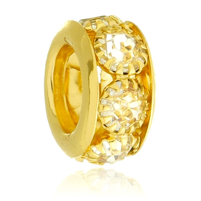Berloque Separador Strass Banhado a Ouro 18k