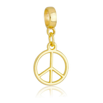 Berloque Símbolo Paz Banhado a Ouro 18k