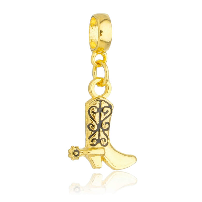 Berloque Bota Cowboy Country Banhado a Ouro 18k