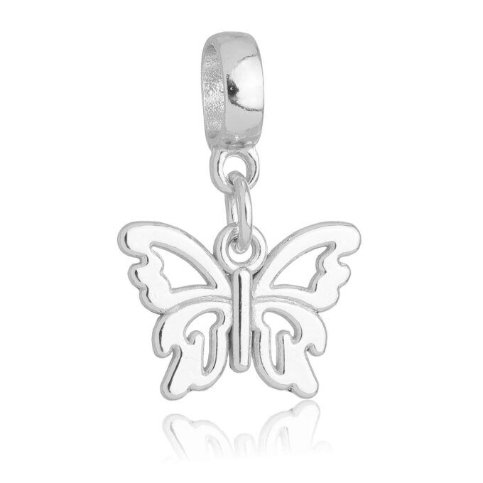 Berloque Borboleta Banhado a Prata 925