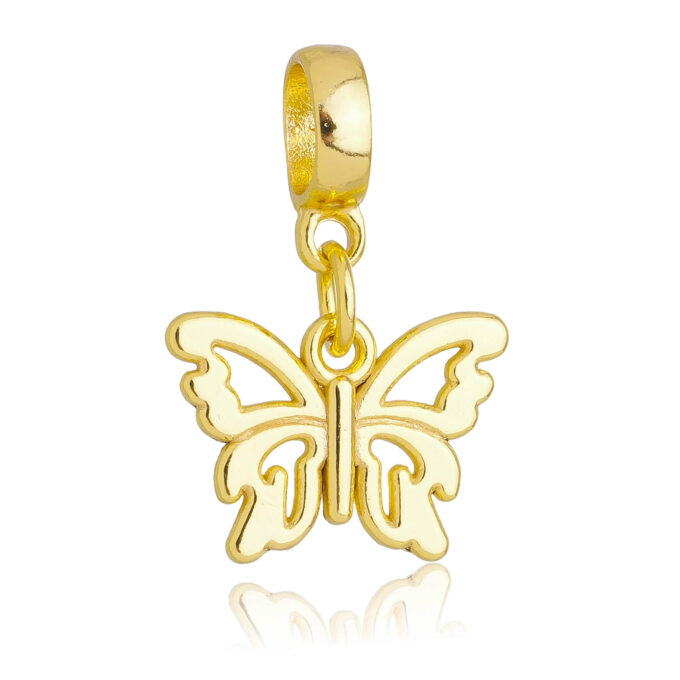 Berloque Borboleta Banhado a Ouro 18k