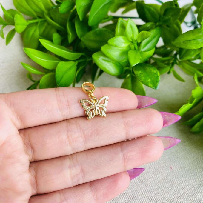 Berloque Borboleta Banhado a Ouro 18k