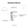 Berloque Letra F Separador Banhado a Prata 925