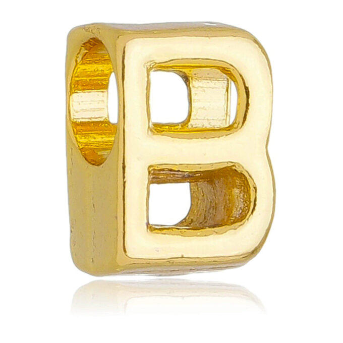 Berloque Letra B Separador Banhado a Ouro 18k