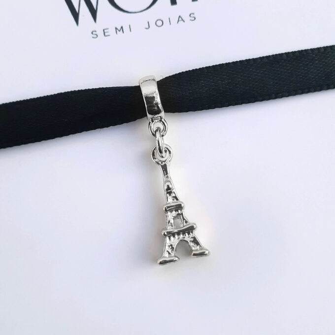 Berloque Torre Eiffel Paris Banhado a Prata 925