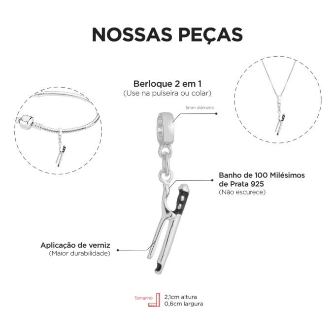Berloque Babyliss Banhado a Prata 925
