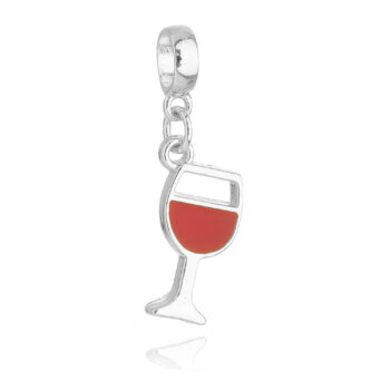 Berloque Taça de Vinho Banhado a Prata 925