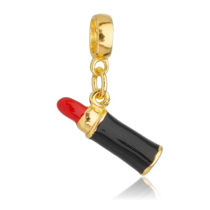 Berloque Batom Banhado a Ouro 18k