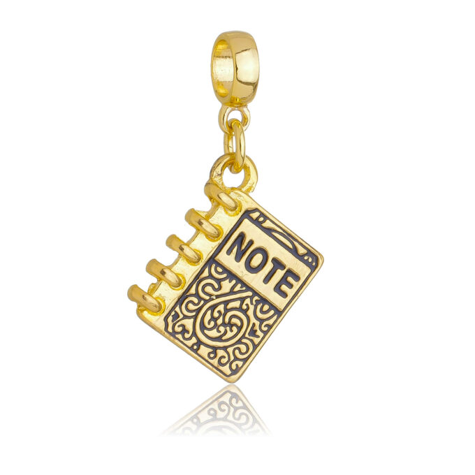 Berloque Caderno Banhado a Ouro 18k