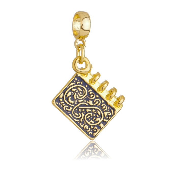 Berloque Caderno Banhado a Ouro 18k
