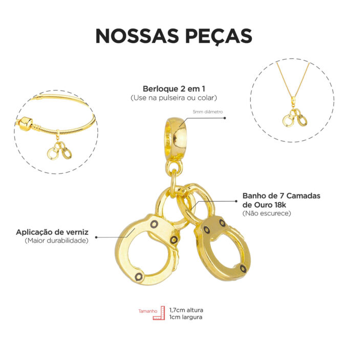 Berloque Algema Banhado a Ouro 18k