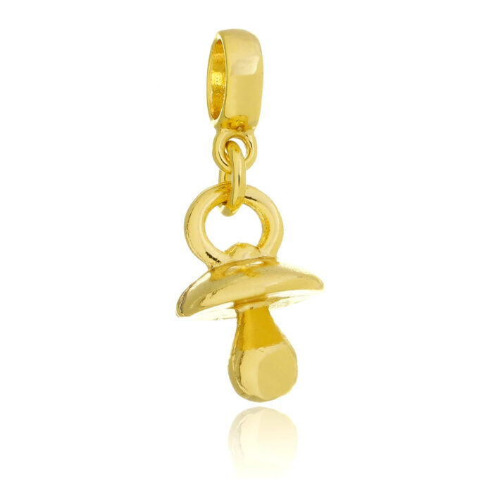 Berloque Chupeta de Bebê Banhado a Ouro 18k