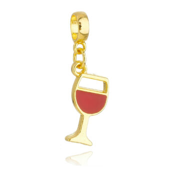 Berloque Taça de Vinho Banhado a Ouro 18k