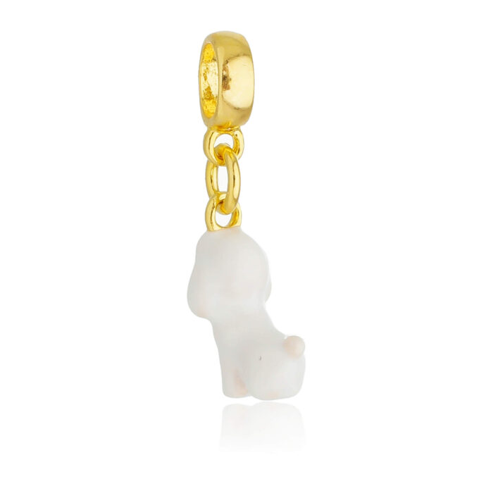 Berloque Cachorro Poodle Banhado a Ouro 18k