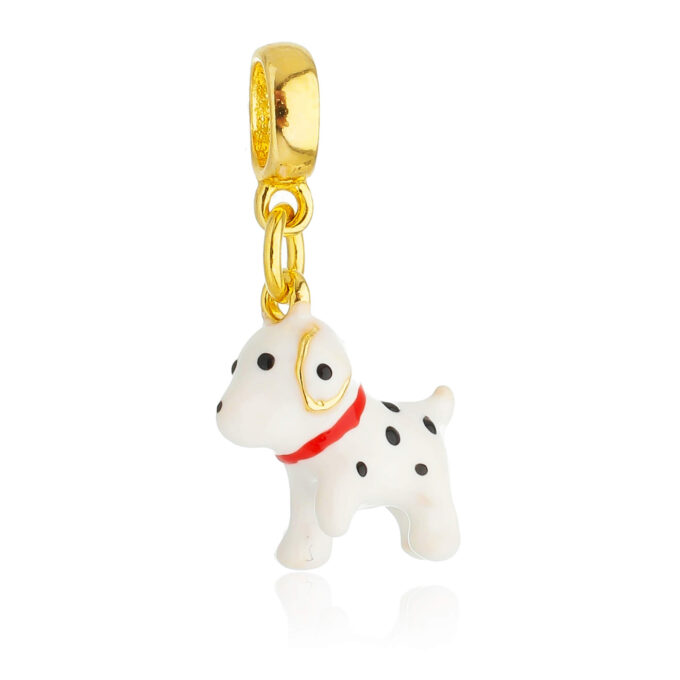Berloque Cachorro Dálmata Banhado a Ouro 18k